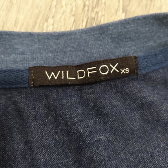 Wildfox "Day Off List" Oversized Blue Sweater Size XS | Eat Pizza For Breakfast - Picture 6 of 7